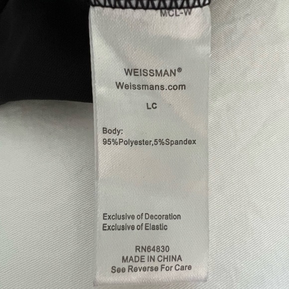 Weissman Two Piece Sequined and Black Metallic Dance Costume Rhinestone Belt LC - Picture 11 of 16